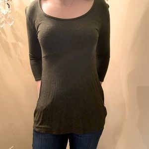 Army Green Long Sleeve Top